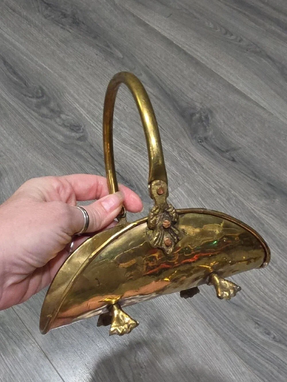 Gold Vintage Brass Decorative SM Basket